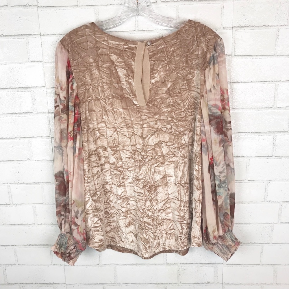 Anthropologie Meadow Rue Velvet Floral Top - I04 - Picture 6 of 8
